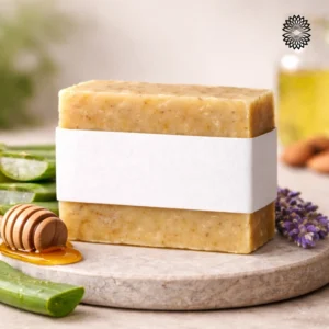Jabón Hidratante Aloe & Miel Luz Azul, limpieza suave, sólido, con Aloe vera, Miel